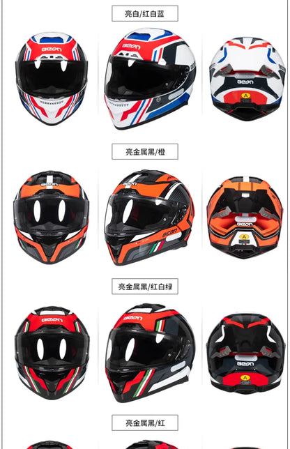 💨🛡️ Casque Moto Beon - 507 – Casque Full Face Racing, Certifié DOT/ECE | Pour Toute Saison - GoDiscount