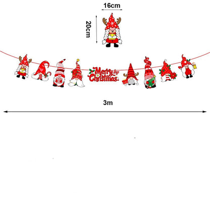 Red and Green Merry Christmas Banner Christmas Sign Garlands Santa Claus Snowman Christmas Party Decorations Xmas Gift New Year - GoDiscount