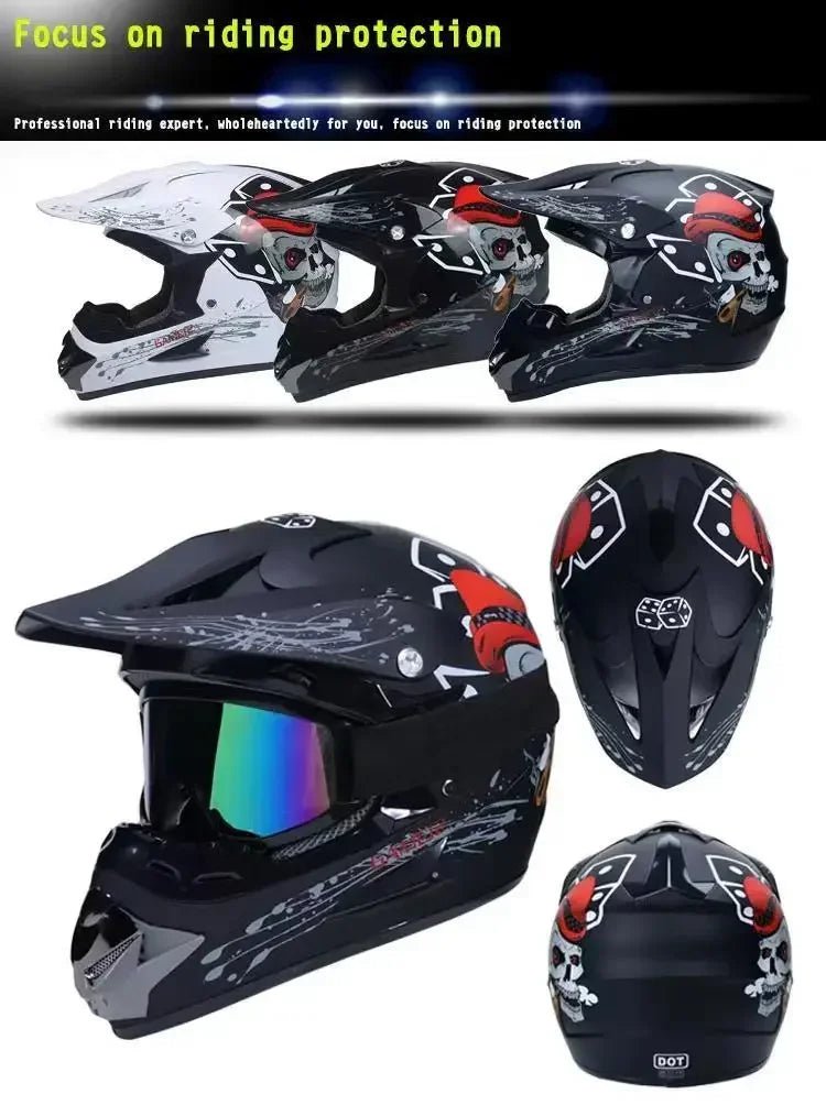🏍️🎉 Casque Moto Enfant – Casco Moto Off - Road DOT | Protection Sécurisée pour Jeunes & Ados - GoDiscount