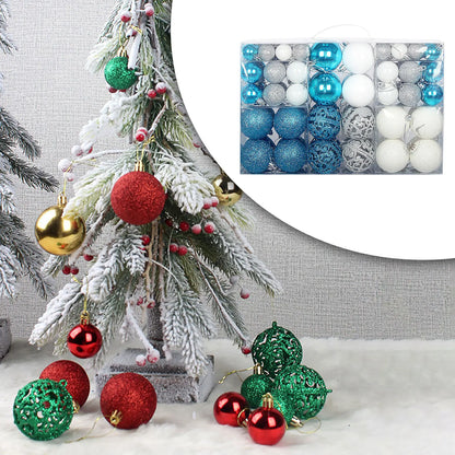 100Pcs Christmas Ball Ornaments Tree Decorative Shatterproof Decorations Hanging Xmas for Anniversary Wedding Party Holiday - GoDiscount