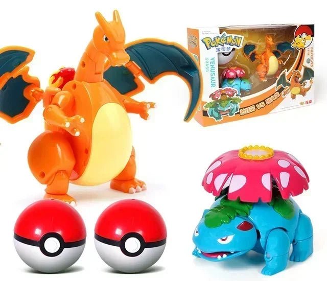 ⭐ Figurines Pokémon + Pokéball – Pikachu, Carapuce, Salamèche - GoDiscount