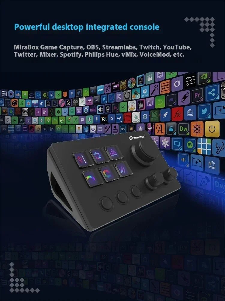 Mirabox N3 Streamdeck Keypad Screen Knob Customization Macro Mini Keyboard Visual Desktop Console For Desktop Computer Gifts - GoDiscount