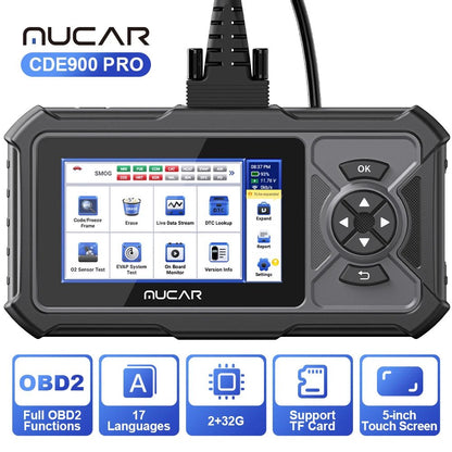 MUCAR CDE900/CDE900 PRO OBD2 Auto Diagnostic Tool car Scanner Tools full system 28 reset Code Reader Scan Tool 2+32G WIFI Update - GoDiscount