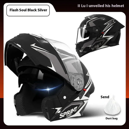 Casque Moto Modulaire Personnalisé – Double Lentille, Casque Intégral pour Homme et Femme, Motocross Racing - GoDiscount