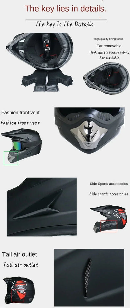 🏍️🎉 Casque Moto Enfant – Casco Moto Off - Road DOT | Protection Sécurisée pour Jeunes & Ados - GoDiscount