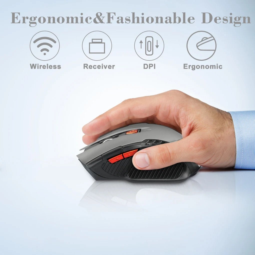Souris Sans Fil 2.4G 1600DPI – Souris Optique Gamer 6 Boutons pour PC & Ordinateur Portable - GoDiscount