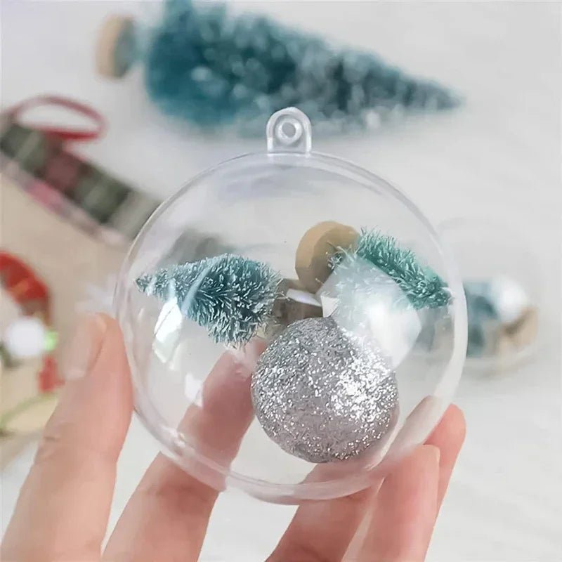 Wholesale Transparent DIY Plastic Ball Filling Decorative Hanging Ornaments Christmas Tree Open Ball Box Gifts for Wedding Party - GoDiscount