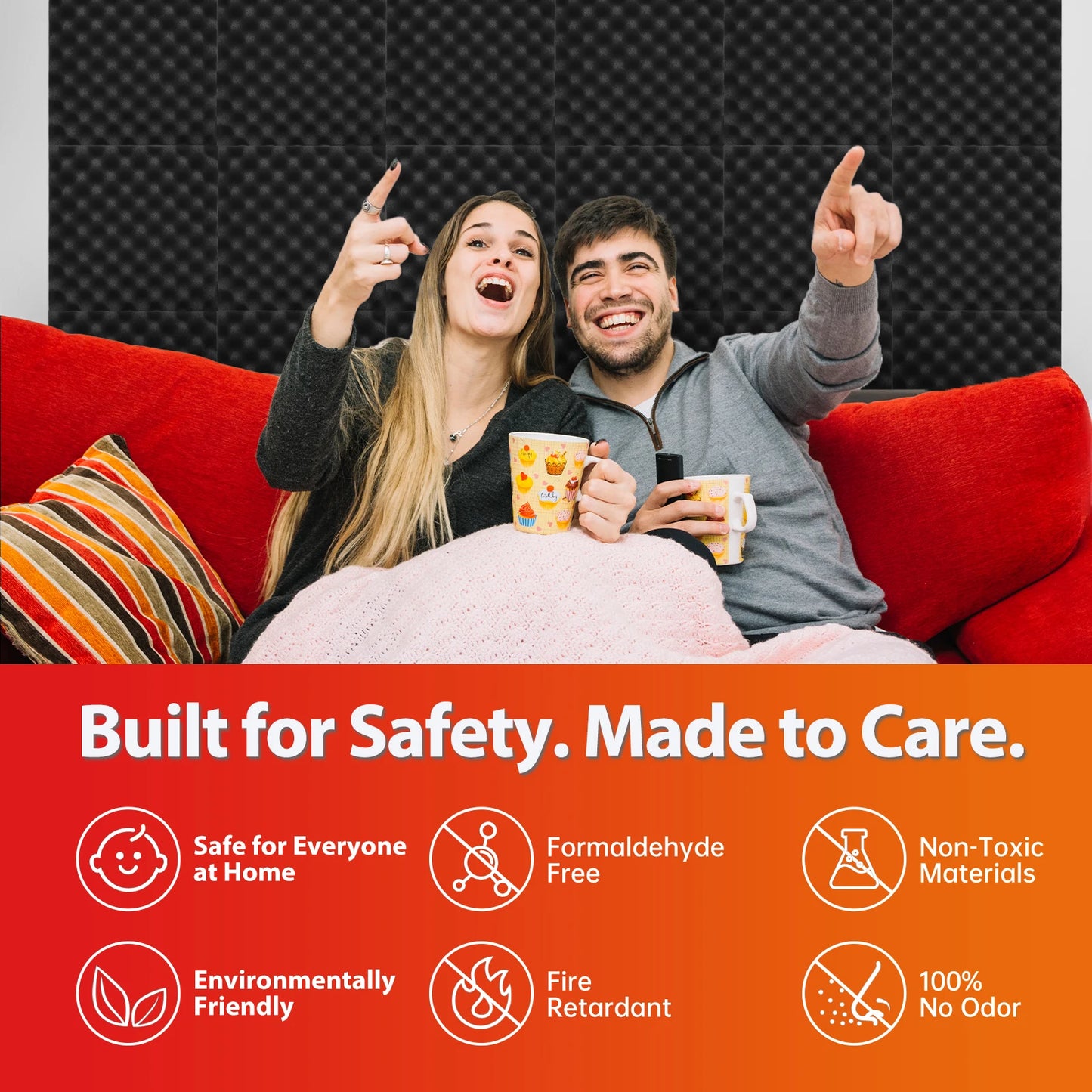 Panneaux Mousse Acoustique Haute Densité – Isolation Phonique Mur & Plafond |(6 à 48 pièces) - GoDiscount