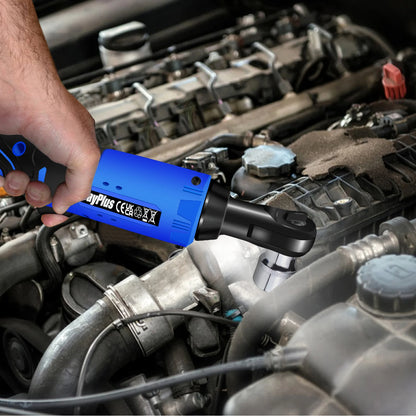 ⚡🔧 Clé à Cliquet Sans Fil 12V – 120Nm | 3/8'' 90° Angle Ratchet avec 2 Batteries & 7 Douilles - GoDiscount