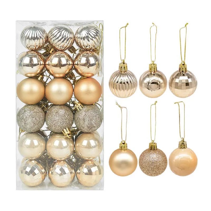 1box Christmas Balls Christmas Tree Ornaments Ball Xmas Hanging Tree Pendants Home Party Decor 2026 New Year Gift Noel Navidad - GoDiscount