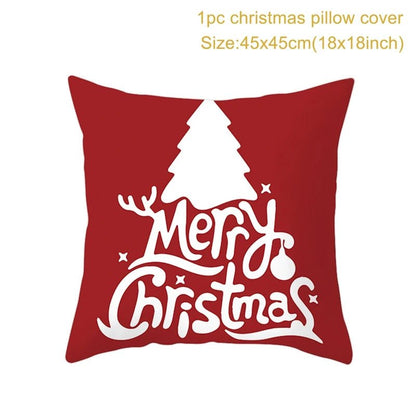 Christmas Cushion Cover Decoration Home Santa Decorations Gift Navidad Happy New Year 2022 - GoDiscount