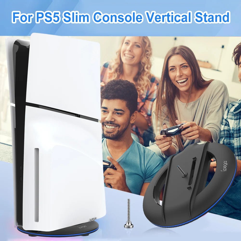 RGB Vertical Stand Gaming Base Stable Console Bracket for PS5 Slim Console for PS5 Slim Disc/Digital Version Game Accessories - GoDiscount