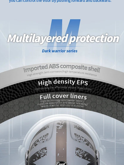 🏍️💥 Casque Moto CYRIL – Full Face & Open Face, Homologué ECE DOT, Casque Modular avec Double Visor - GoDiscount