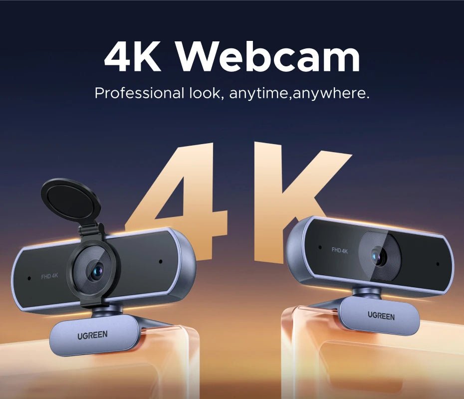 Webcam UGREEN 4K 8MP – Autofocus PDAF, Micro AI Anti-Bruit, Full HD 1080P, Idéale pour Zoom, Teams - GoDiscount