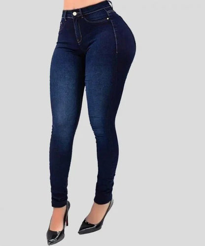 Jeans Femme Taille Haute – Denim Uni Sculptant, Coupe Streetwear et Affinante - GoDiscount