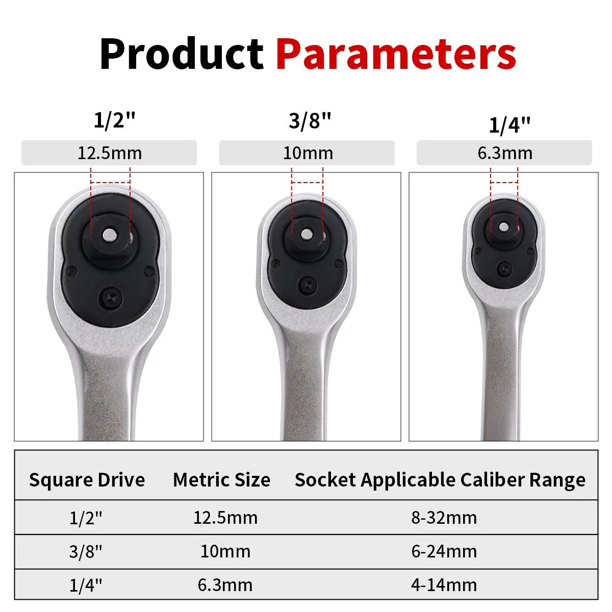 ⚙️💪 Cliquet Finition Givrée – 72 Dents Haute Précision • Double Sens • 3 Tailles Incluses - GoDiscount