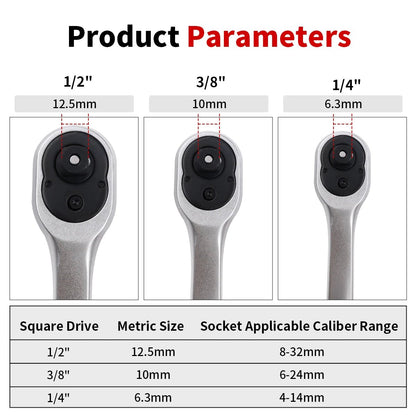 ⚙️💪 Cliquet Finition Givrée – 72 Dents Haute Précision • Double Sens • 3 Tailles Incluses - GoDiscount