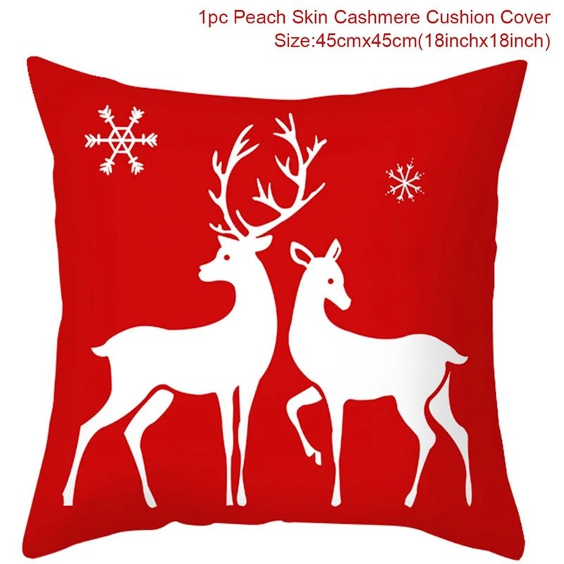 Christmas Cushion Cover Decoration Home Santa Decorations Gift Navidad Happy New Year 2022 - GoDiscount
