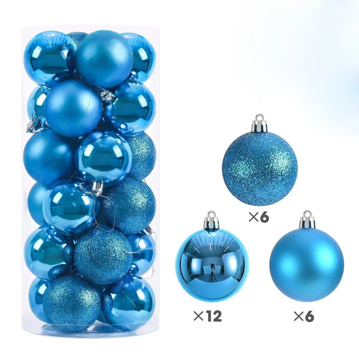 24Pcs 3/4/6CM Christmas Balls Big Ball Christmas Tree Pendant Ornaments for Party Decor 2025 New Year Navidad Gifts Accessory - GoDiscount