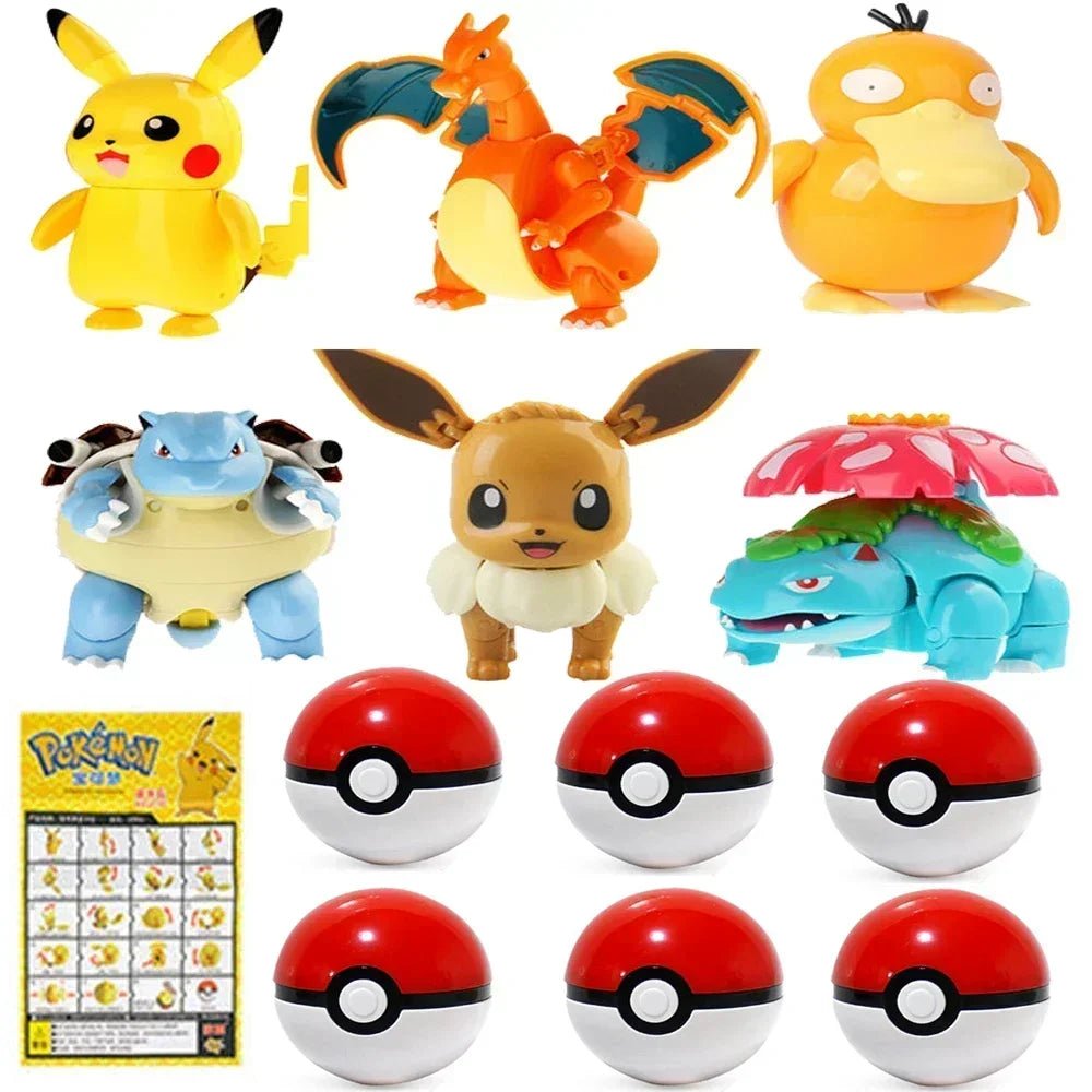 ⭐ Figurines Pokémon + Pokéball – Pikachu, Carapuce, Salamèche - GoDiscount