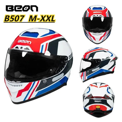 💨🛡️ Casque Moto Beon - 507 – Casque Full Face Racing, Certifié DOT/ECE | Pour Toute Saison - GoDiscount