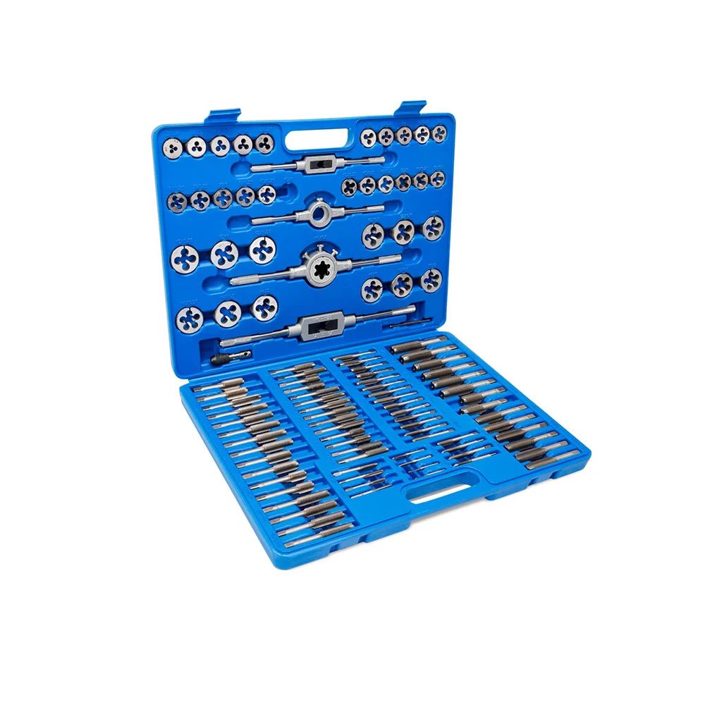 🔧 Podofo 110PCS Kit Taraud & Filière – Acier Trempé Titane | Filetage Métal Pro Metric & Standard - GoDiscount