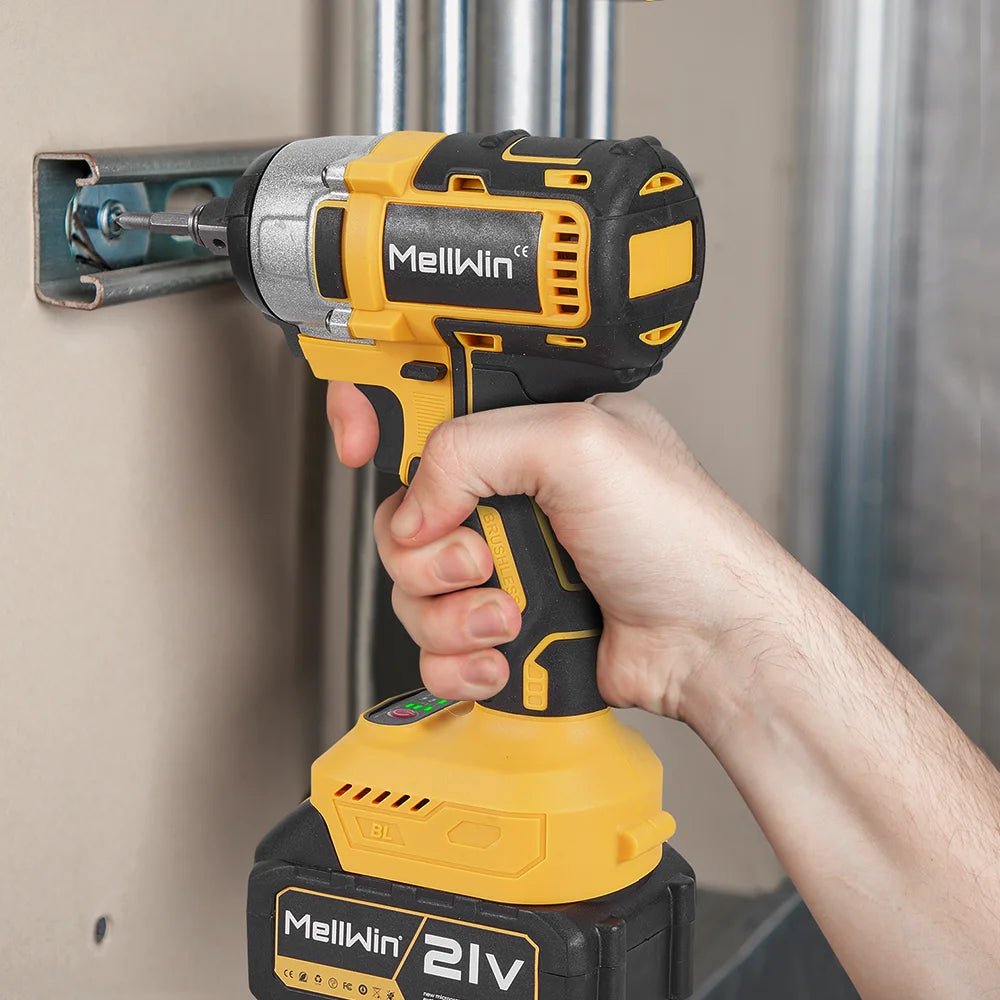 MELLWIN 800W Brushless Electric Wrench Set 3 - IN - 1 Cordless Electirc Drill/Screwdriver/Impact Wrench For Makita 18V Battery Pin - GoDiscount