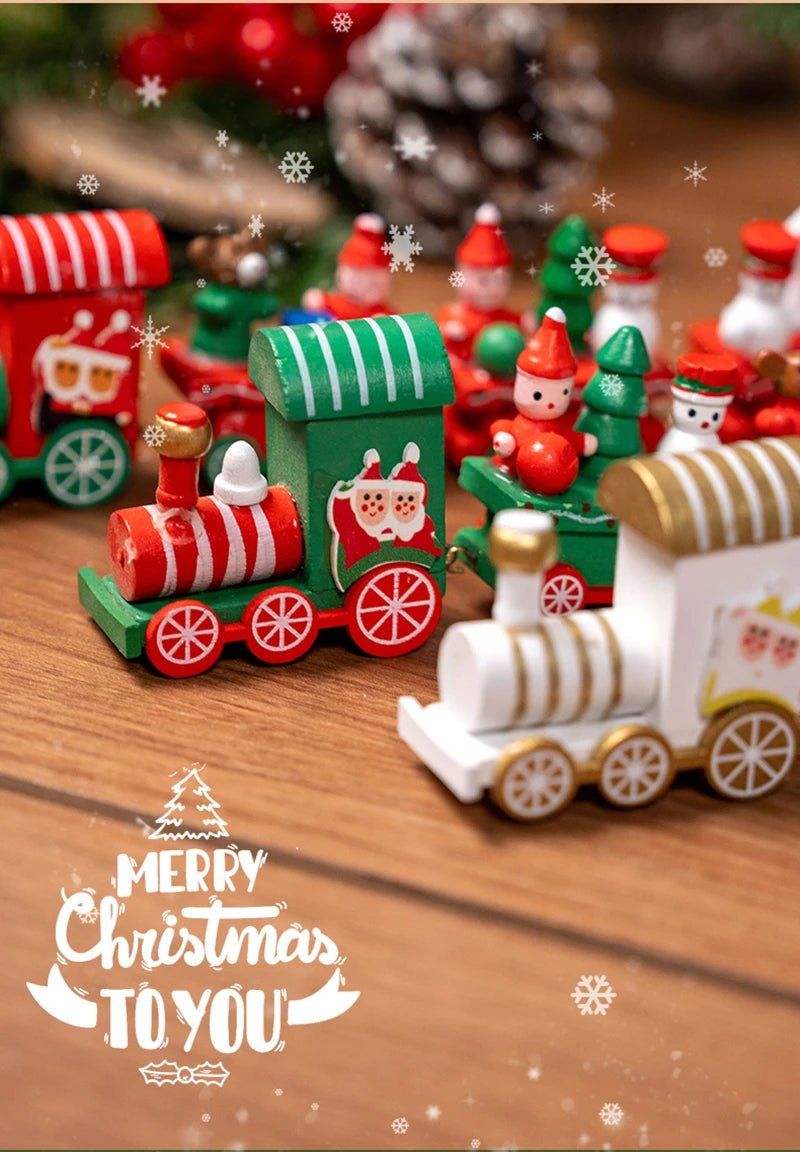 Christmas Decorations 2025 Christmas Wooden Train Xmas Tree Ornament Navidad Noel Home Decor New Year's Eve Decorations Kid Gift - GoDiscount