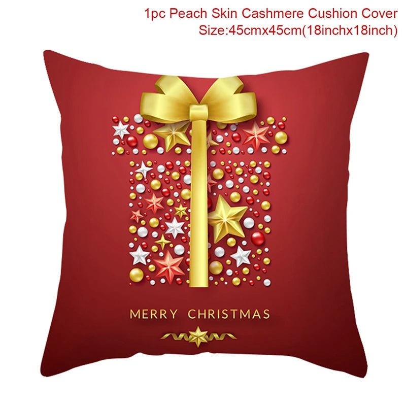 Christmas Cushion Cover Decoration Home Santa Decorations Gift Navidad Happy New Year 2022 - GoDiscount