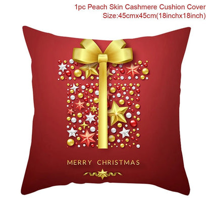 Christmas Cushion Cover Decoration Home Santa Decorations Gift Navidad Happy New Year 2022 - GoDiscount