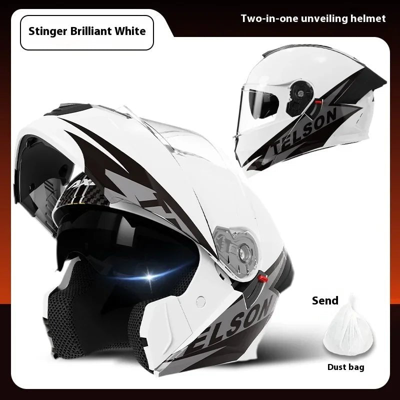 Casque Moto Modulaire Personnalisé – Double Lentille, Casque Intégral pour Homme et Femme, Motocross Racing - GoDiscount