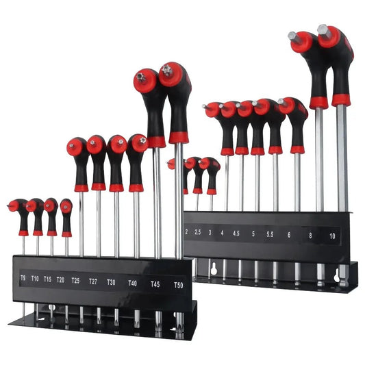 🔧✨ Set 10 Clés Torx/Allen en T – Poignée Confort + Support de Rangement 🧰 - GoDiscount