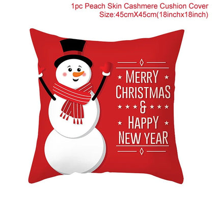 Christmas Cushion Cover Decoration Home Santa Decorations Gift Navidad Happy New Year 2022 - GoDiscount