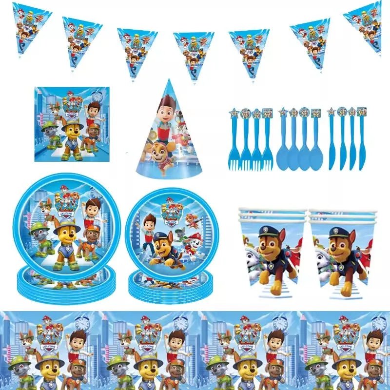 Décoration Anniversaire PAW Patrol – Set Complet Fournitures de Fête : Assiettes, Serviettes, Ballons & Accessoires - GoDiscount