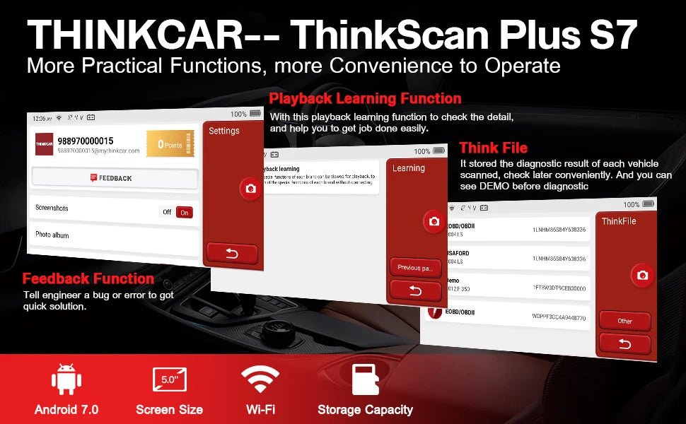 🔧 THINKCAR Thinkscan Plus S7/S6/S4 OBD2 Scanner – Outil de Diagnostic Auto, Réinitialisation de 28 Codes, Diagnostic Complet Voiture - GoDiscount