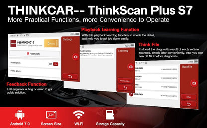 🔧 THINKCAR Thinkscan Plus S7/S6/S4 OBD2 Scanner – Outil de Diagnostic Auto, Réinitialisation de 28 Codes, Diagnostic Complet Voiture - GoDiscount