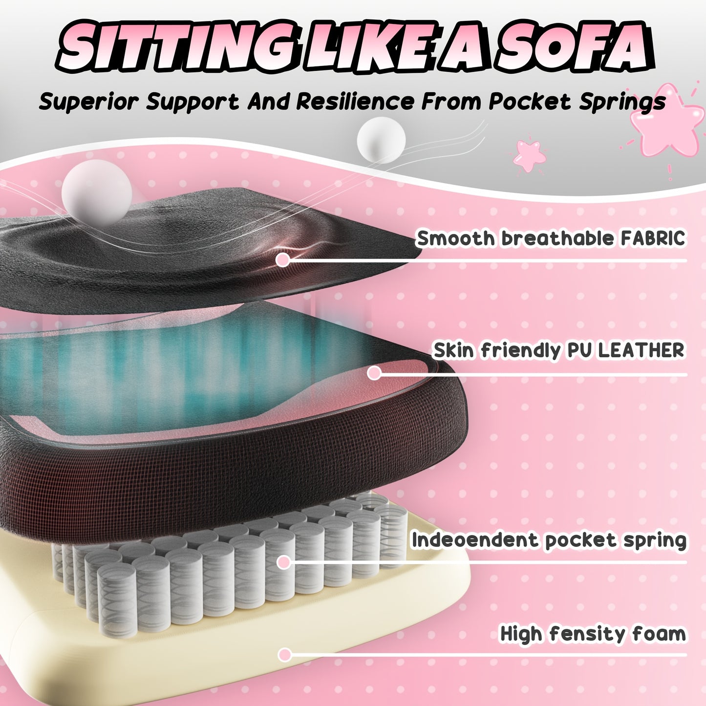 Pink Kawaii Cat Paw Gaming Chair with Cat - Ear Lumbar & Adjustable Footrest - Heavy - Duty 300 Weight Capacity, Ergonomic Office Computer Chair for Women/Girls & Adults, Soft Cushioning, Rocking Mechanism, Handle Adjustment (No - GoDiscount