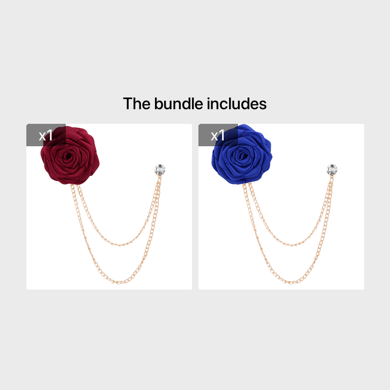 Men's Wedding Ceremony Groom Brooch - Handmade Rose Chain Brooch - For Grooms - Perfect for Wedding Occasions - Ideal Gift for Weddings & Anniversaries