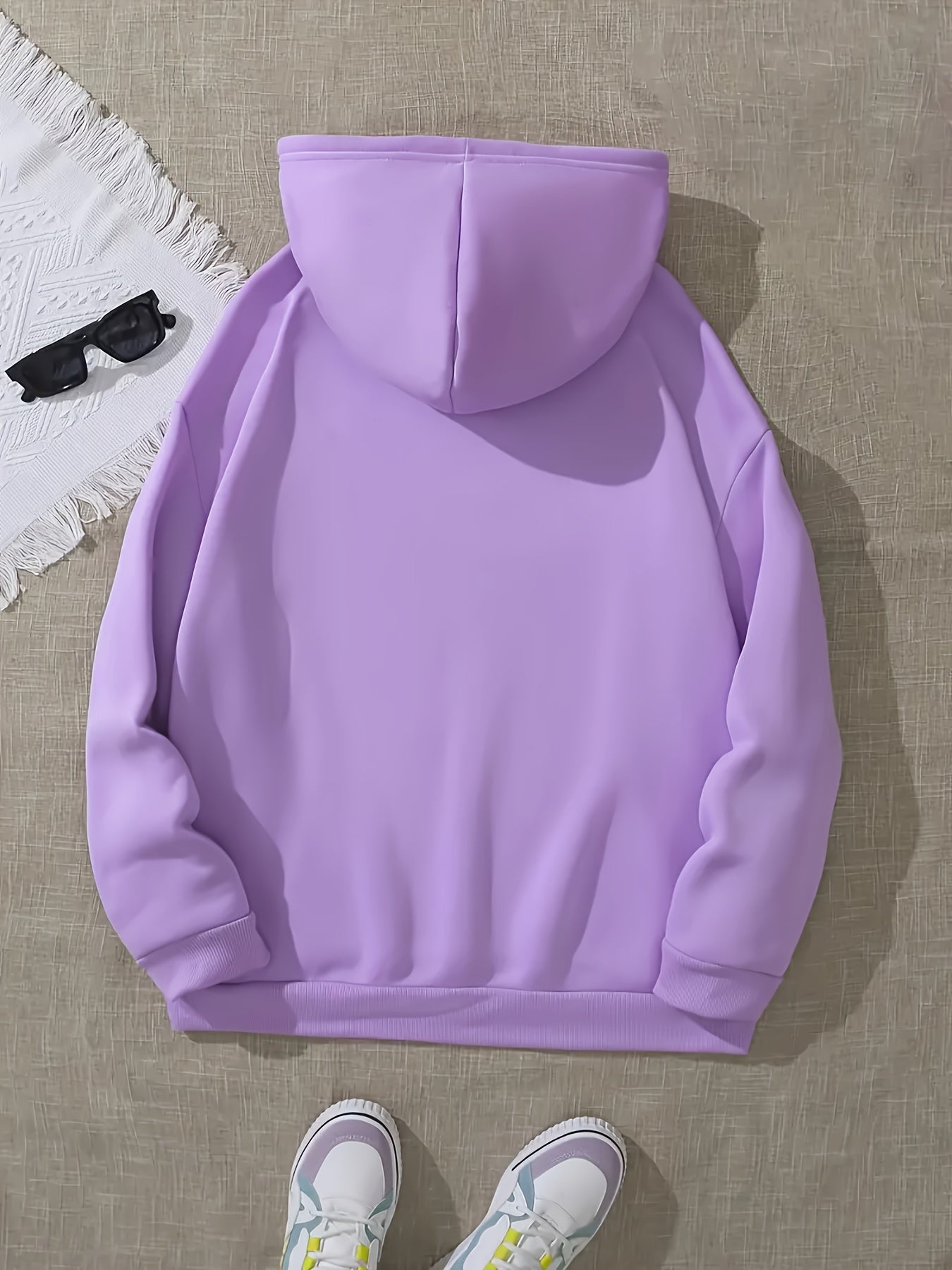 Women'S Chic Brown Hoodie with "Bichette" Print and Red Heart Design - Cozy Long Sleeve Pullover with Kangaroo Pocket, Perfect for Casual Fall/Winter Wear, Casual Wear Hoodie | Chic Casual Style | Polyester Hoodie - GoDiscount