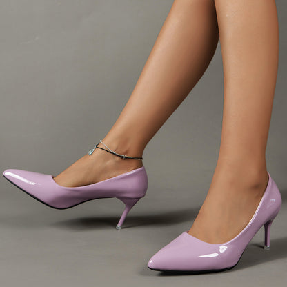 Women's Solid Color Stiletto Heels, Elegant Pointed Toe Work Pumps, Lightweight Dress Pumps