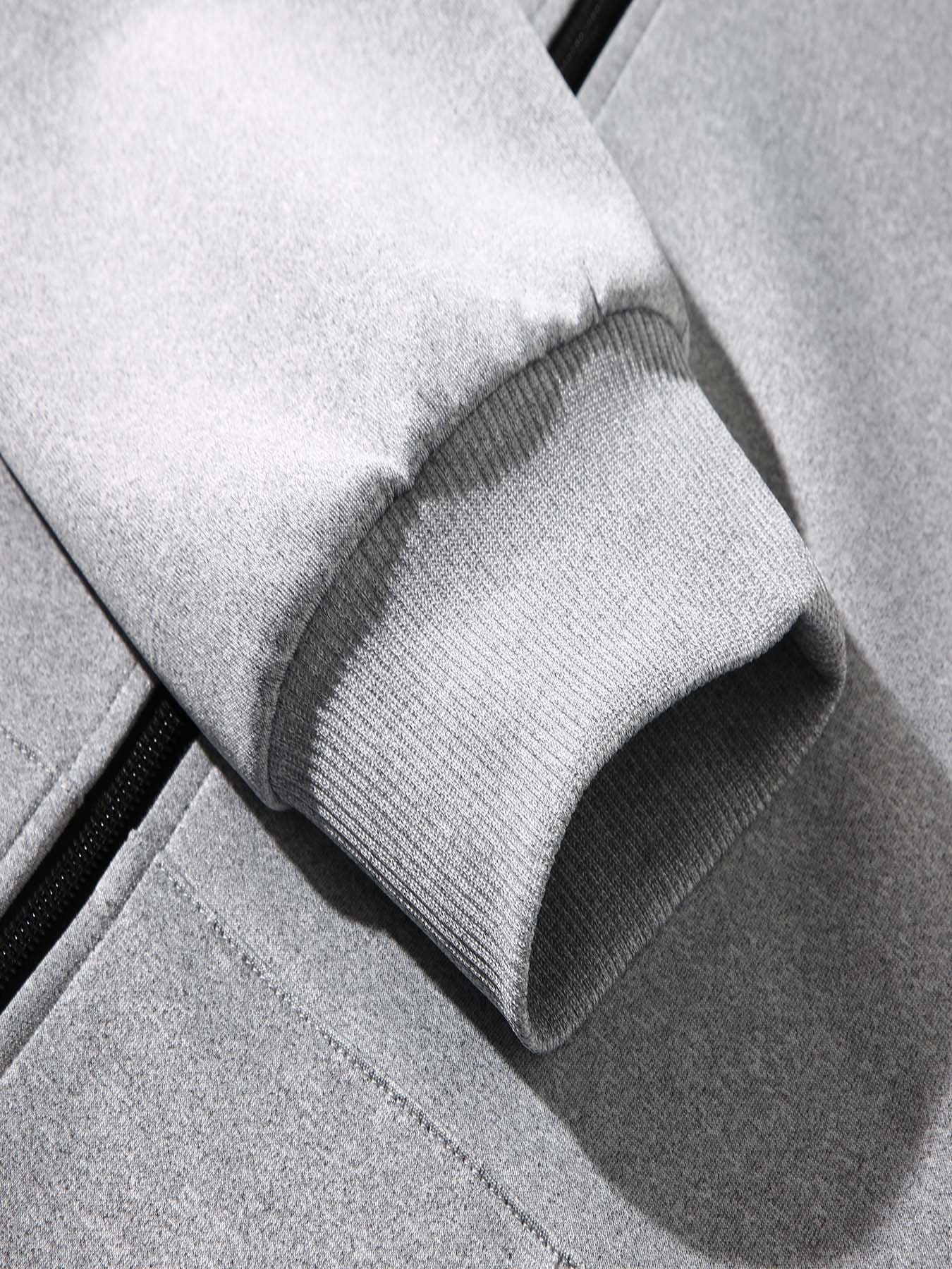 Men'S Trendy Fall/Winter Hooded Jacket and Pants Set, Paris Letter Print Casual Business Suit, Youth Sports Baseball Uniform, Slim Fit with Pockets, Long Sleeve, Stand Collar, Casual Attire| Paris Print Jacket| Functional Poc - GoDiscount