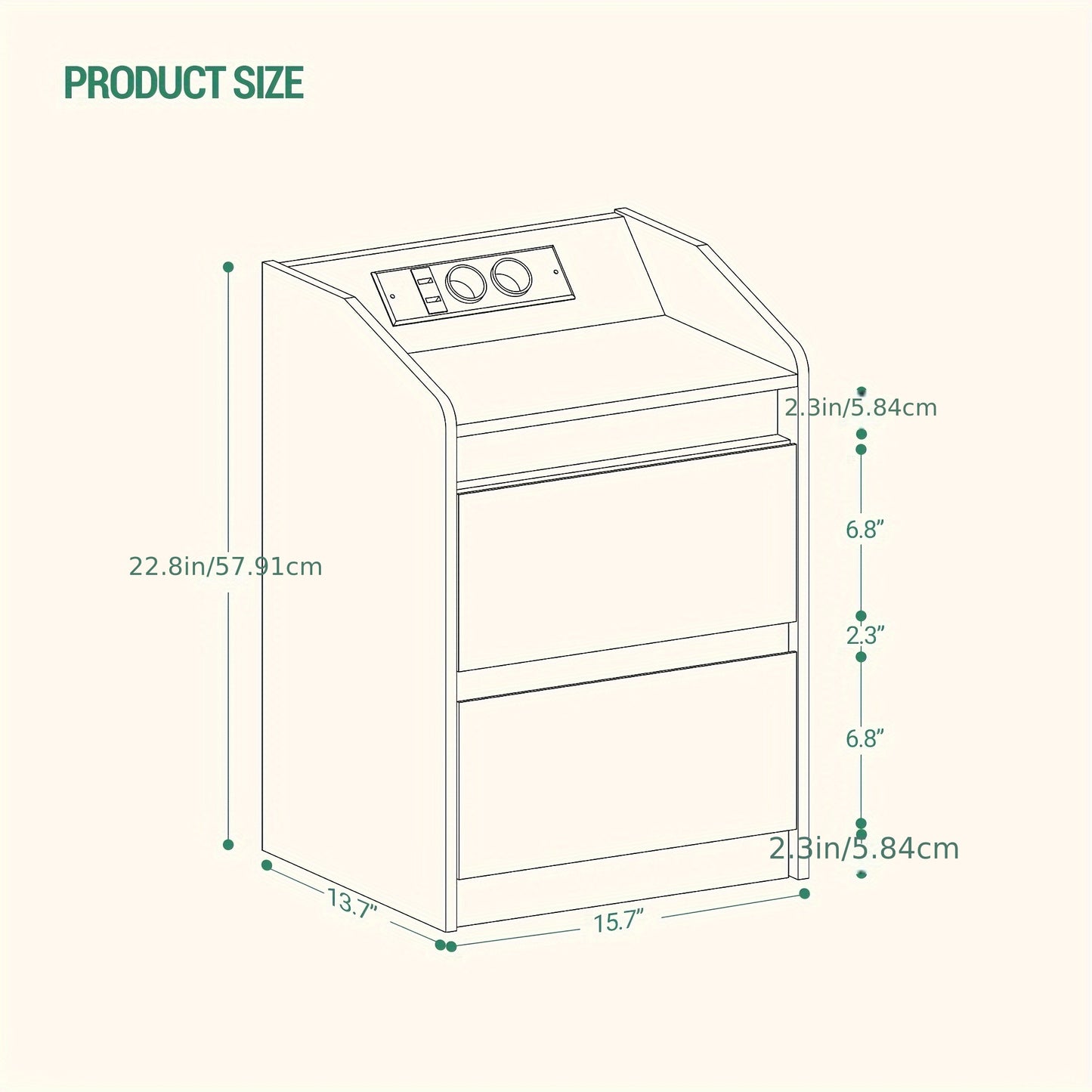 Bedside tables set of 2 with 2 drawers, side table, stylish and versatile, ideal for living room and bedroom - GoDiscount