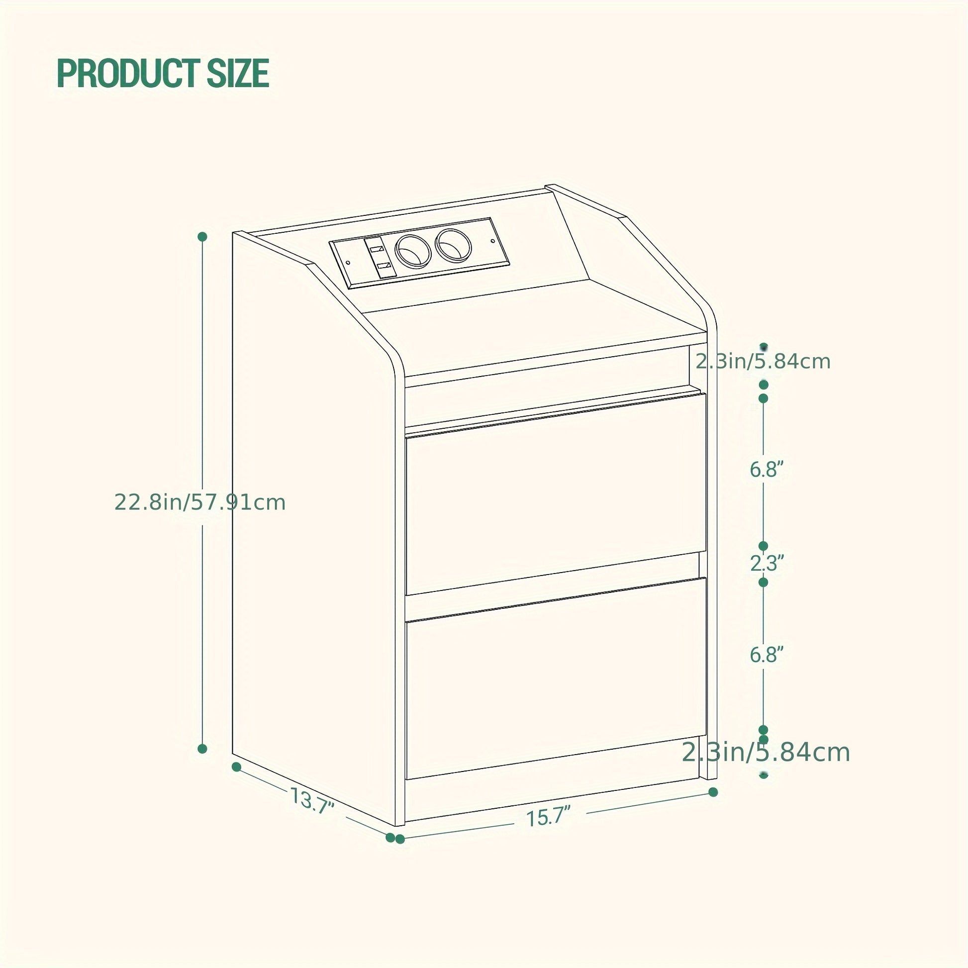 Bedside tables set of 2 with 2 drawers, side table, stylish and versatile, ideal for living room and bedroom - GoDiscount