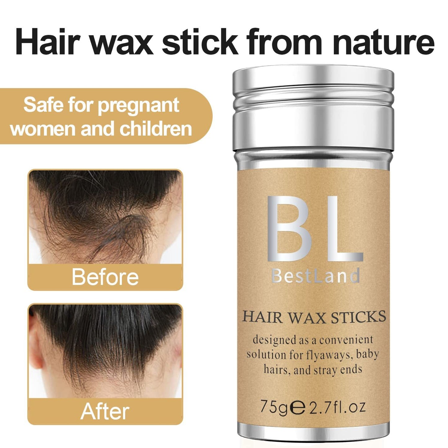 Hair Wax Stick, Flyaways Hair Styling Wax for Edge Control and Taming Youngsters' Hair