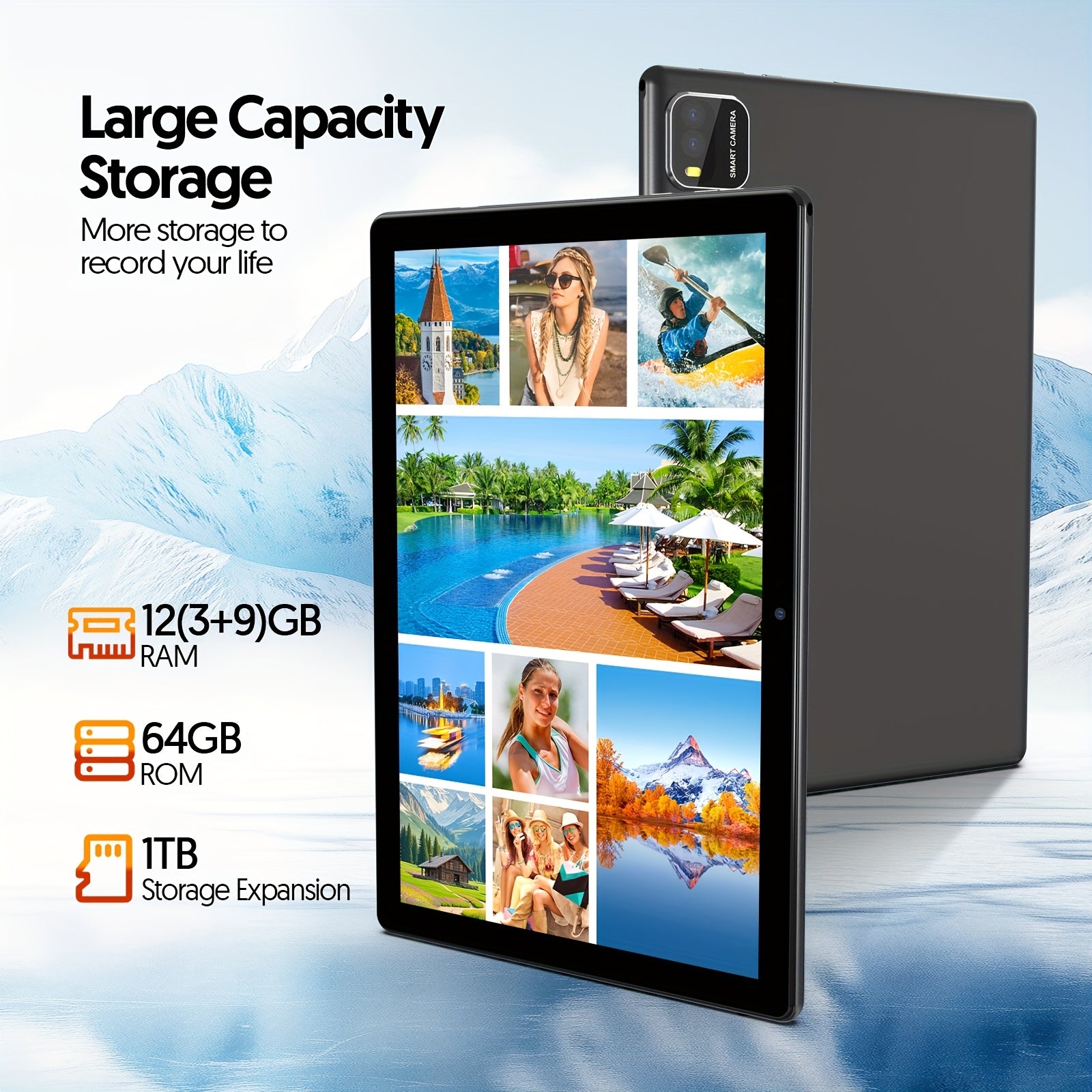 10 Inch Android 15 Tablet, 12 (3+9) GB RAM, 64GB ROM, Quad Core Processor, 2.0MP+8.0MP Camera, 6000mAh, High Cost Performance, Suitable For Daily Use, Study And Office. Multiple Combinations (tablet/tablet+leather Case/tablet - GoDiscount