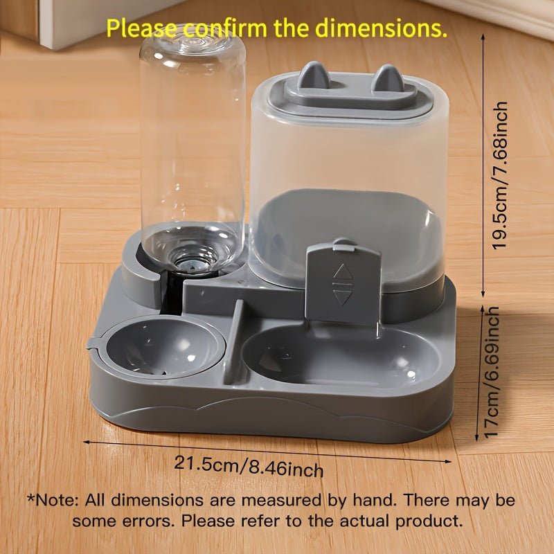 Automatic Pet Feeder, No Battery/Electricity Gravity Dispenser for Dog and Cat Food with Dual Dry & Wet Food Bowls - GoDiscount