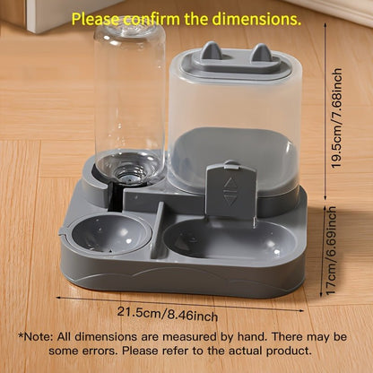 Automatic Pet Feeder, No Battery/Electricity Gravity Dispenser for Dog and Cat Food with Dual Dry & Wet Food Bowls - GoDiscount