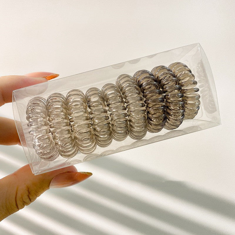 9 Pcs Spiral Hair Ties No Crease, Coil Hair Ties, Phone Cord Hair Ties, Women Ponytail Holder Elastics