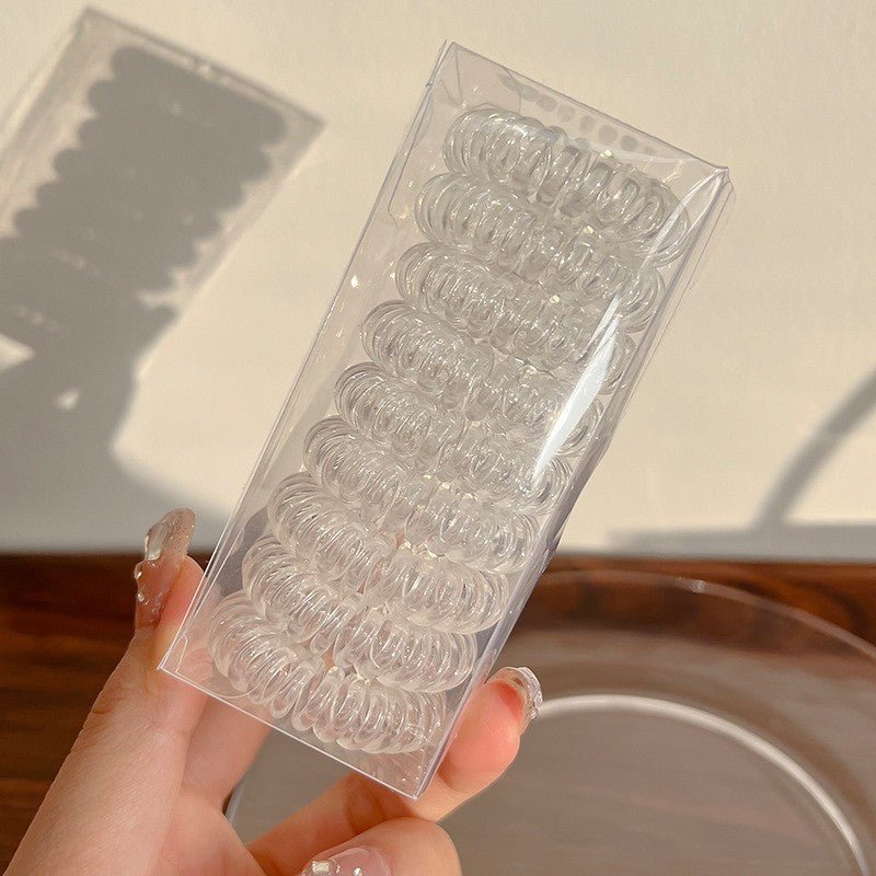 9 Pcs Spiral Hair Ties No Crease, Coil Hair Ties, Phone Cord Hair Ties, Women Ponytail Holder Elastics - GoDiscount