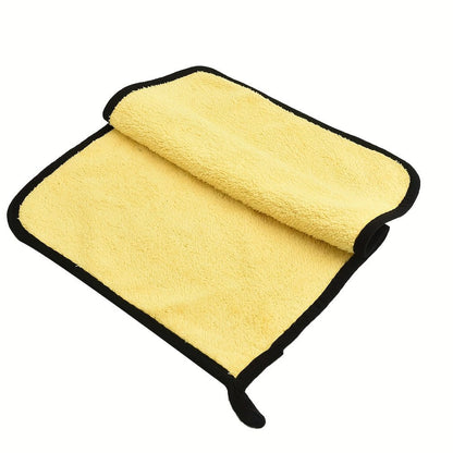10pcs Premium Microfiber Car Cleaning Cloths - Super Absorbent, Scratch - Free, Quick - Drying Yellow and Black Towels, Suitable for Cars, Motorcycles, Boats, Home, Auto Detailing and Beauty Use, Car Cleaning Accessories, Vehicle - GoDiscount